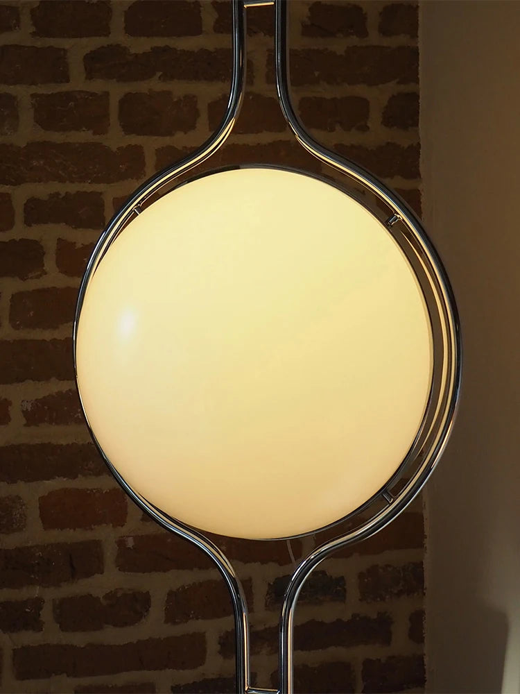 2025 Modern LED Floor Lamp Creative Art Lighting Living Room Chrome Metal Desk Lamp White Acrylic Ball Lights Study Home Decor