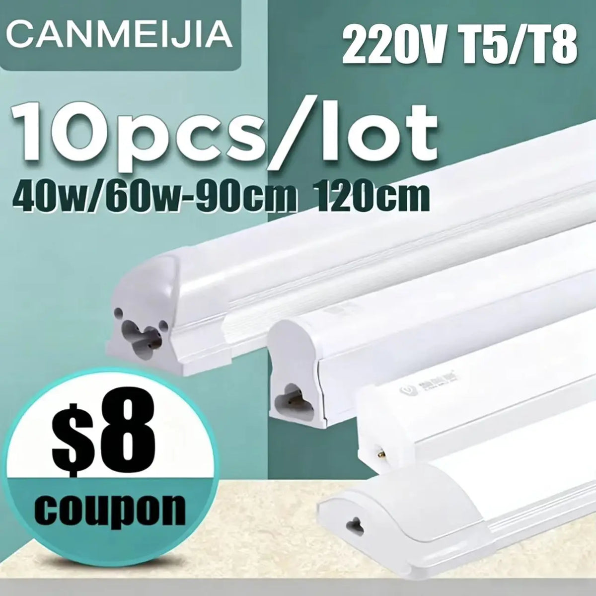 4ft (120cm) T5/T8 LED Tube Light (40W/60W, 220V) - Cold White & Warm White Ceiling Lamp Bar for Home, Office & Workshop
