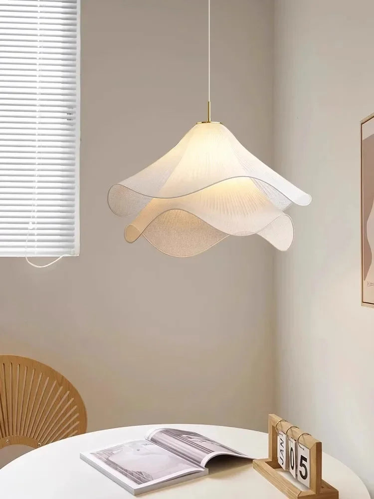 Nordic Flowers Cloth Pendant Lights For Dinging Room Kitchen Chandelier Indoor Lighting Bedroom Atmosphere Hanging Lamp Fixtures