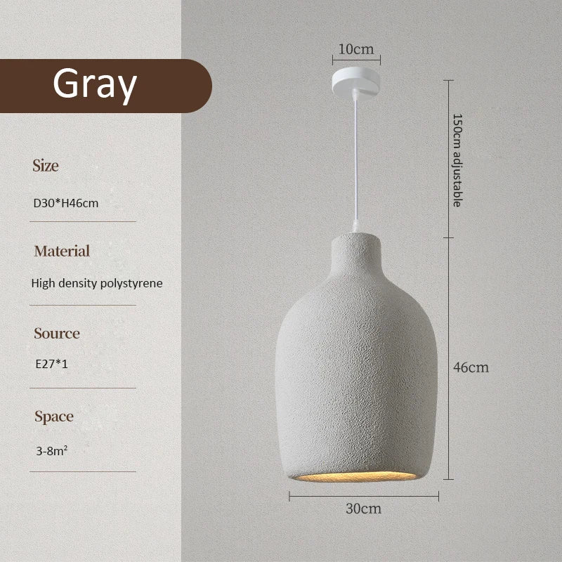 Nordic Wabi-Sabi Style Led E27 Pendant Lights Luster Dining Room Minimalism Lamp Home Decor Light Bar Loft Pendant Lamp Fixtures