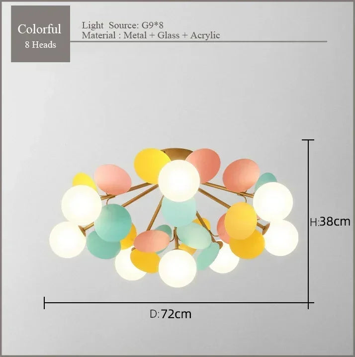 Modern Full Spectrum Ceiling Light - Colorful Bubble Lamp for Living Room