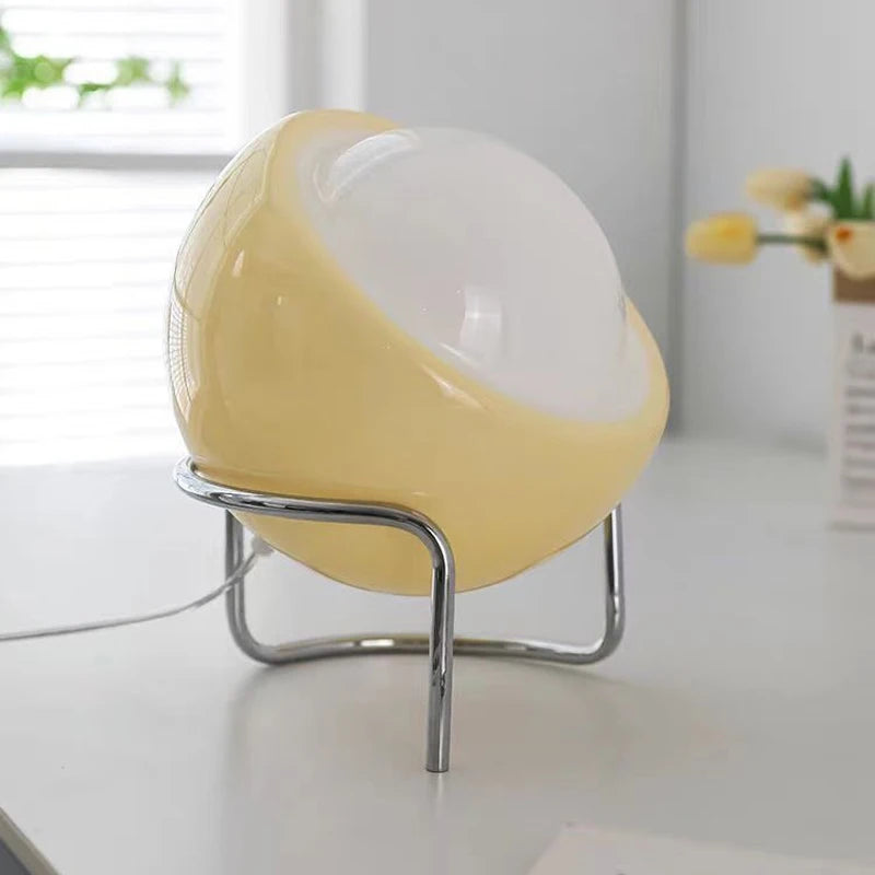 Medieval Bauhaus Glass Table Lamp - Nordic Retro LED Mushroom Desk Light