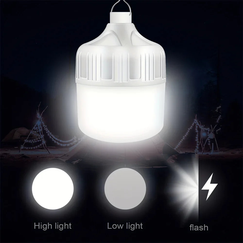 USB Rechargeable Led Bulb Portable Camping Light Bulb Emergency Lighting Flashlight Lights Outdoor Picnics Hanging Tent Light