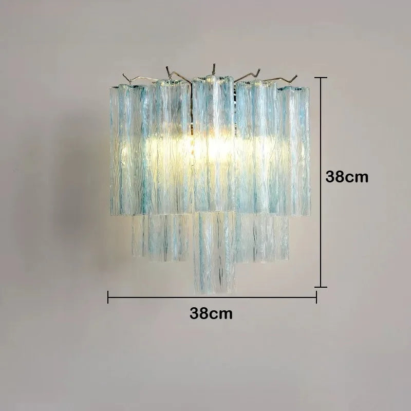 Italian Murano Glass LED Wall Lamp - Luxury Decorative Sconce Light Fixture for Bedroom Bedside, Living Room & Restaurant