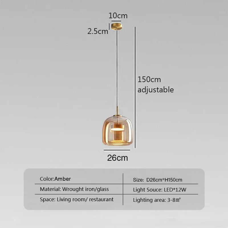 Modern Led Pendant Lights Glass Hanging Suspension Lamp For Dining Room Chandelier Restaurant Kitchen Decor Bedside Pendant Lamp