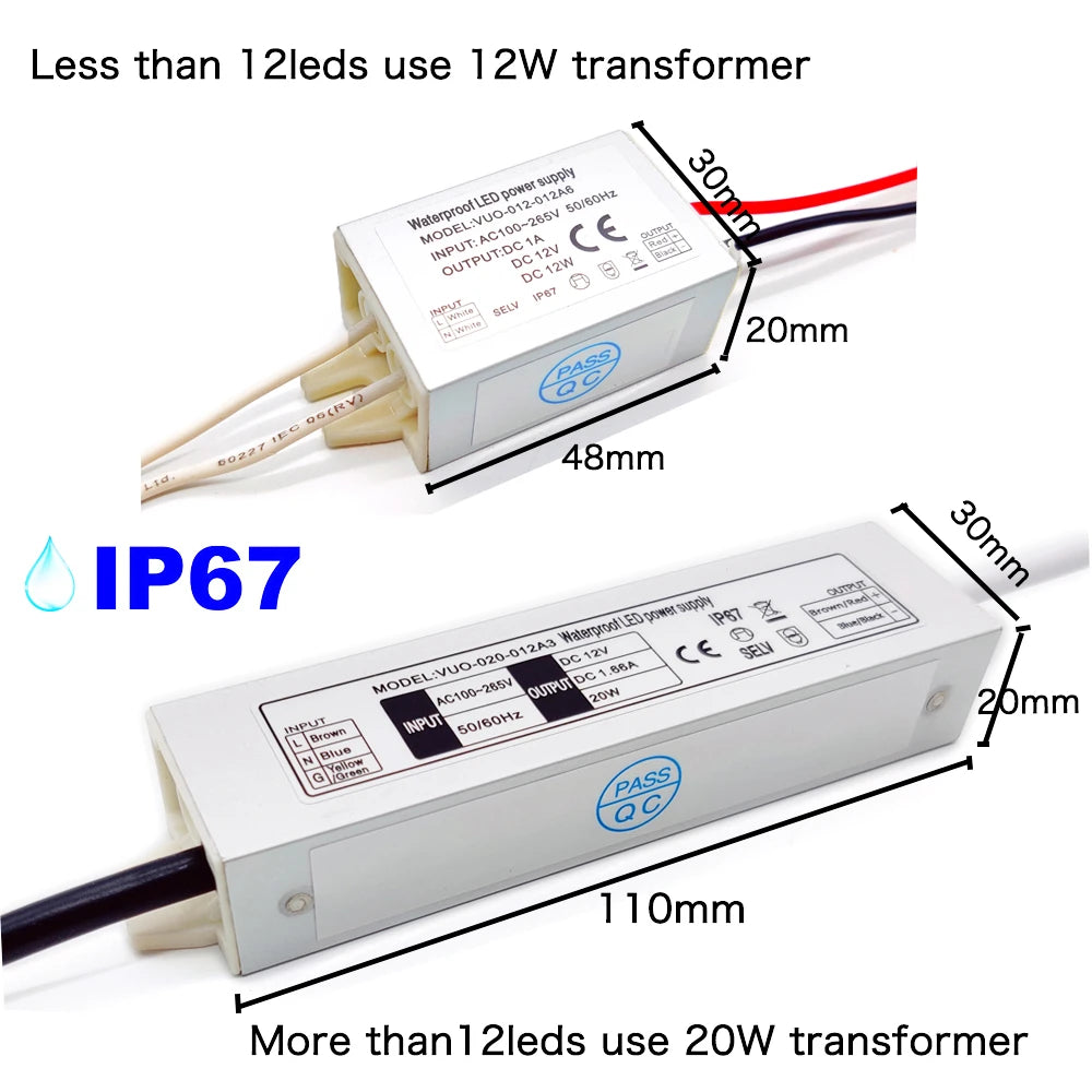 IP65 Mini LED Spotlight 1W 15mm - 12V Recessed Downlight with Transformer