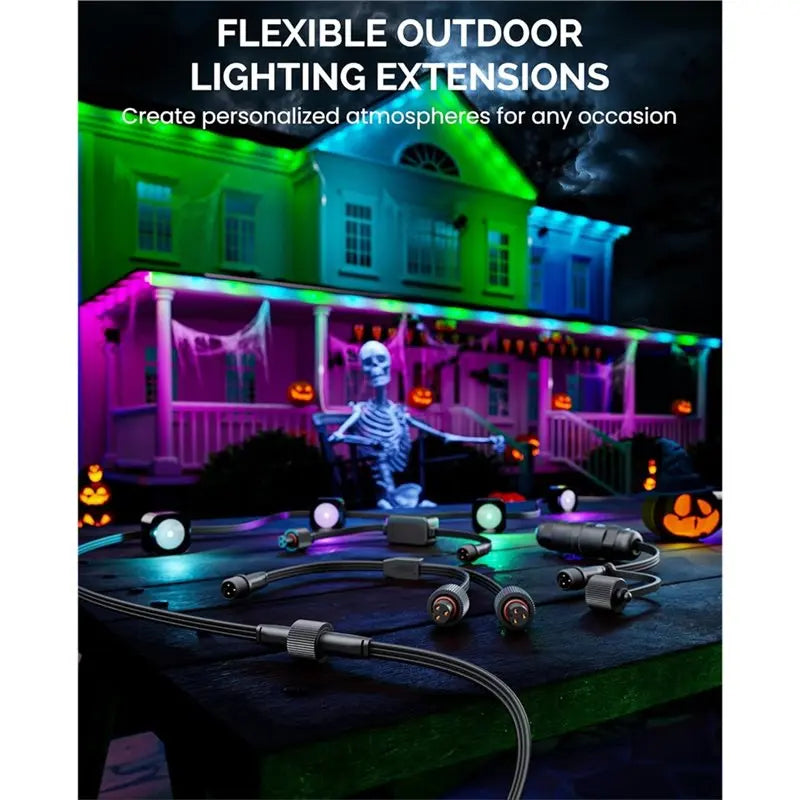 FYBL-Waterproof 16FT Extension Cable For Govee Cord For Govee H705A H706A Permanent Outdoor Lights Series
