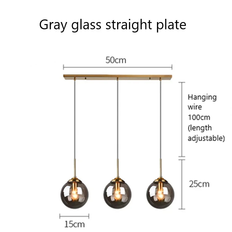 Nordic Modern LED Hanging Lamp Glass Pendant Lights for Kitchen Dining Room Bedroom Nordic Pendant Lamps Home Lighting Fixtures