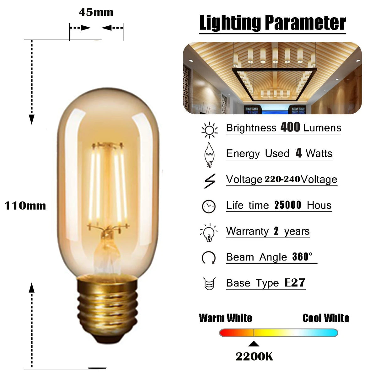 3 heads led ceiling light with T45 Led Bulb Black body E26 E27 socket ceiling lamp for indoor living dining room lighting