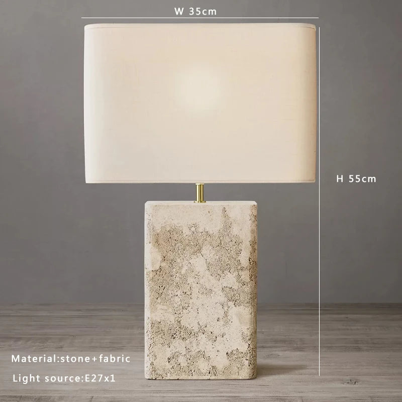 2025 French Designer Stone Table Lamps Classic Desk Light Bedroom Bedside Decoration Lamp Fabric Home Decor Items
