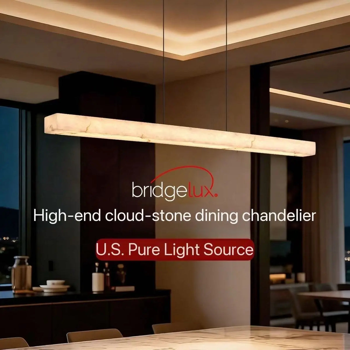 Italian Minimalist Restaurant Chandelier 2026 Light Luxury Cloud Stone Pattern High-End Dining Table Tea Room Island Table One-C