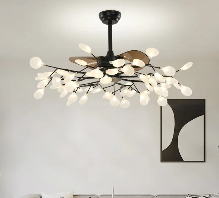 23 Inch ceiling fan fans with lights remote control Reversible ventilator lamp bedroom decor Silent Motor glowworm firefly