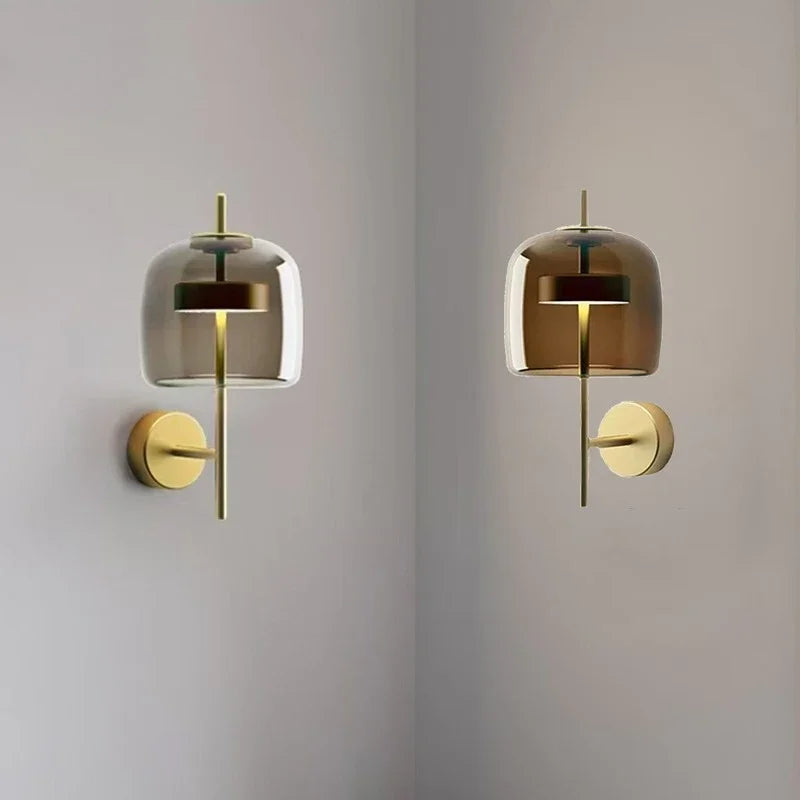 Elegant Glass Wall Lamp - Nordic-Style Sconce for Bedroom & Living Room