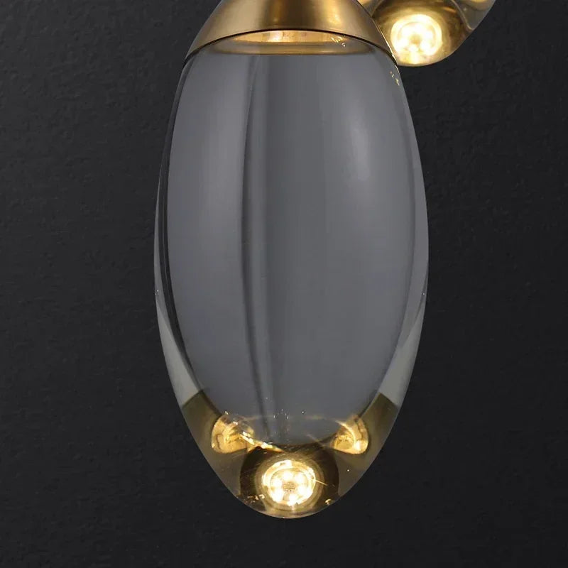 Modern Crystal ball LED Pendant lights Nordic Copper lighting bedroom bedside single head bar corridor small Hanging lamp