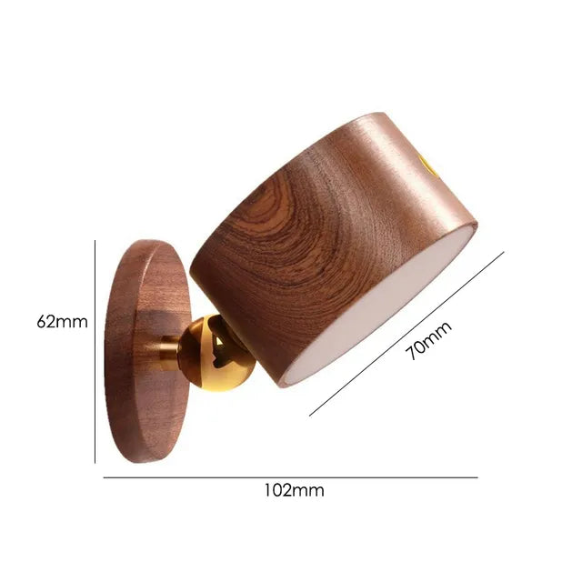 Wireless Wall Lights LED Reading Lamps Rechargeable Wood Sconce Home decoration Rotation Touch Control Bedside Lighting