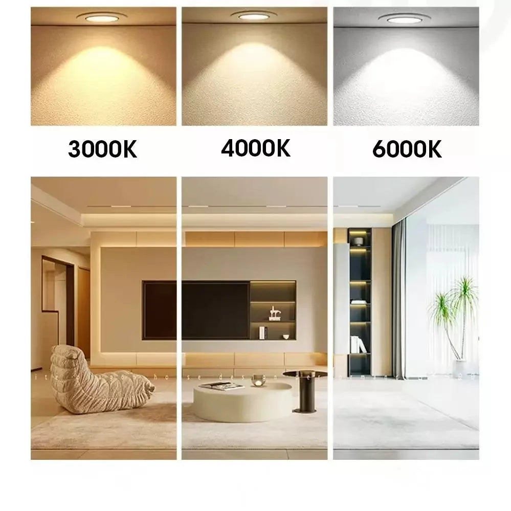 Recessed Anti-Glare LED Downlight - 12W 24W 40W Dimmable Ceiling Spotlight