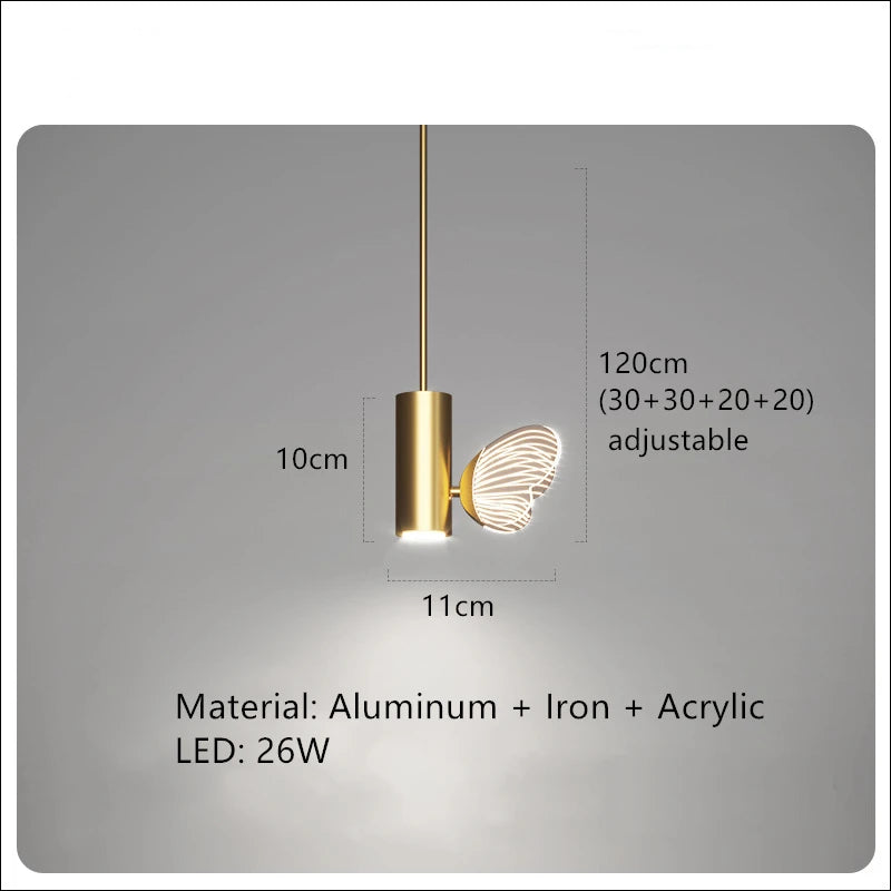 Nordic Luxury Butterfly LED Lights High Quality Bedside Lamp for Bedroom Restaurant Living Room Decoration Acrylic Chandelier
