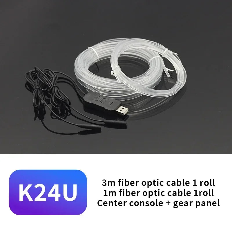 3M USB Blue LED Car Lnterior Atmosphere Light EL Cool Light Line Neon Strip For Automotive DIY Flexible Environmental Lights