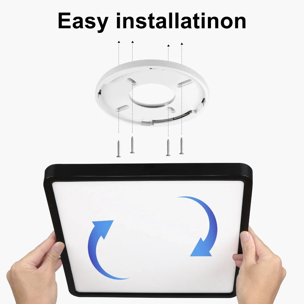 Square LED Ceiling Lights 0.9inch Ceiling Lights 36w 24w Smart Remote/App Voice Control Alexa/Google Control Large Living Room