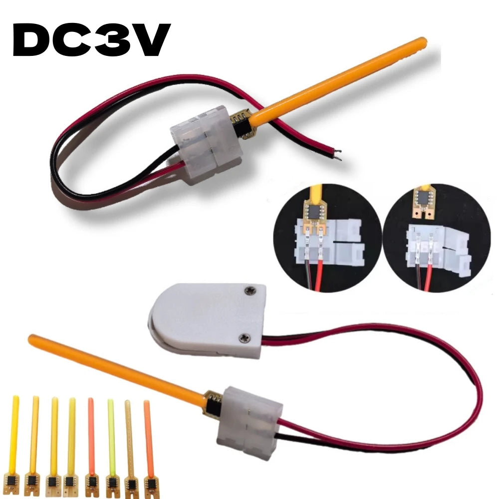 3V COB Meteor Shower LED Filament Light (40mm/59mm/70mm) - No-Solder Plug-Play Diodes