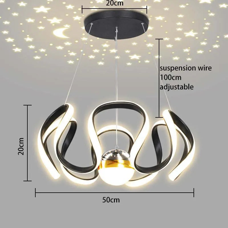 2026 New Nordic Starry Sky LED Chandelier - Creative Pendant Lamp for Living Room