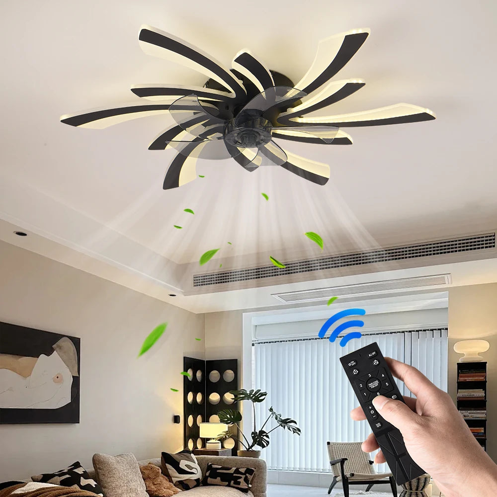 Modern Smart Ceiling Fan with LED Light - App & Remote Controlled, Dimmable