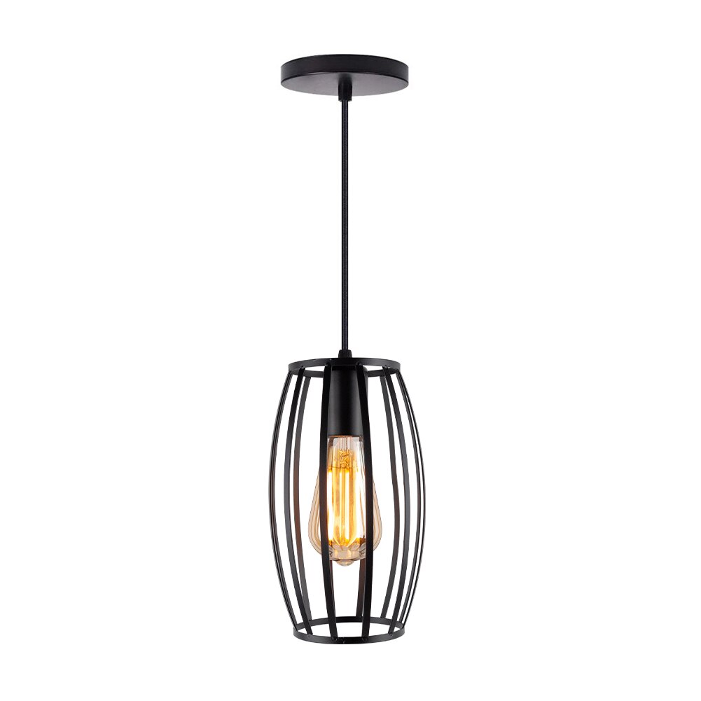Modern Cage Pendant Light E27 Iron Minimalist Vintage Scandinavian Loft Pyramid Pendant Lamp Metal Hanging Ceiling Lamp Fixtures