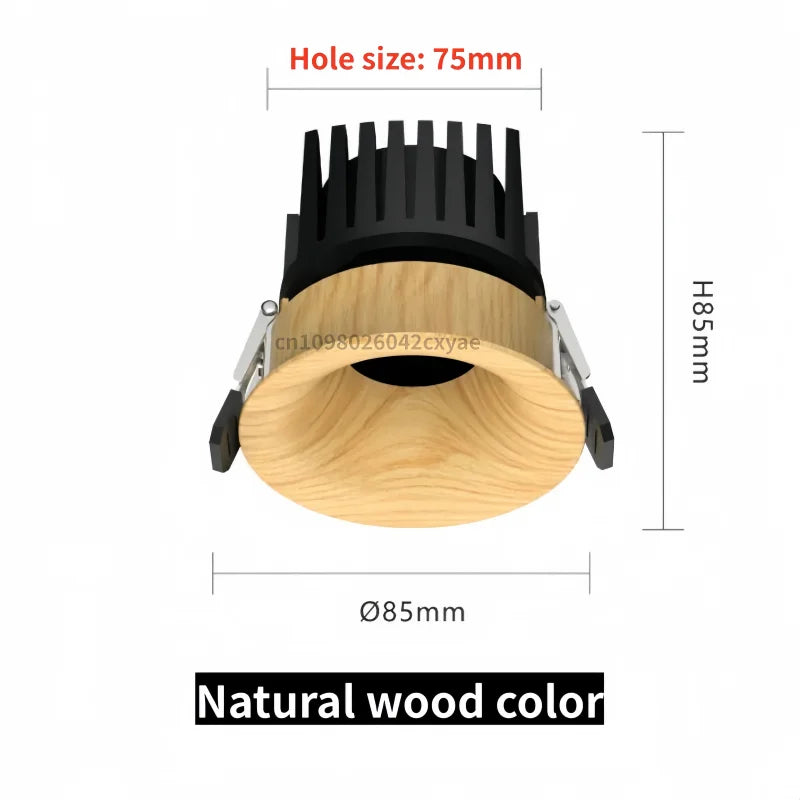 Dimmable embedded LED downlights, spotlights, COB ceiling lights, 9W,12W 15W,18W indoor lighting for living rooms and kitchens