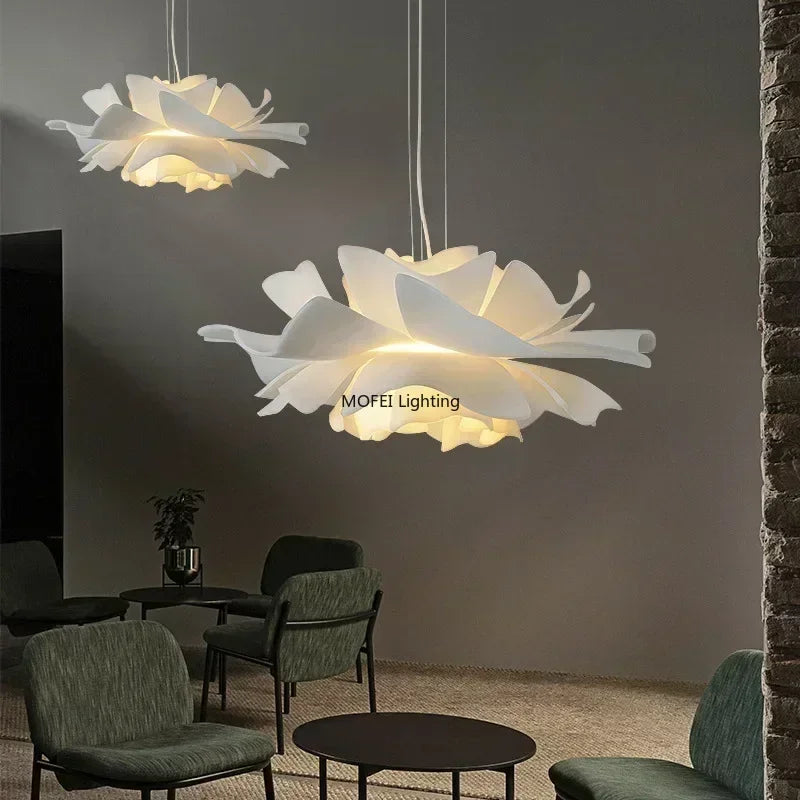Nordic Lamps Modern Acrylic Flower Chandelier Multi-layer LED Pendant Lamp Dining Room Bedroom Creative Indoor Lighting Fixture