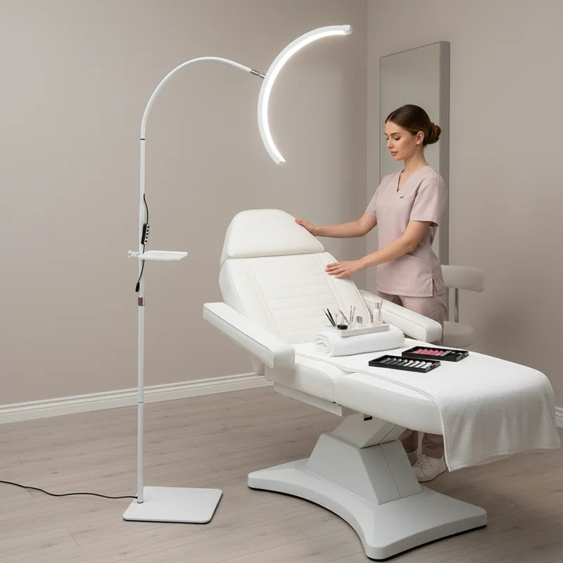 Half Moon lamp Hose with Tray 36W LED High Light Floor Light Adjustable Lashes Extension Tattoo Beauty Skincare Eyebrow Filling