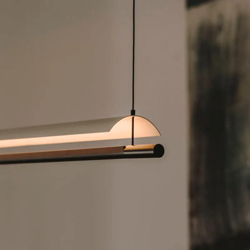 Modern WabiSabi Pendant Light Minimalist Long Strip Hanging Lamp Eave Acrylic Chandelier For Dining Living Room Office Kitchen