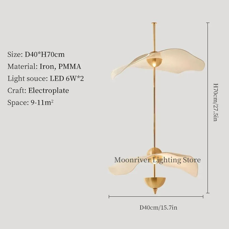Lotus Leaf Hanging Lamps for Ceiling Staircase Restaurant Living Room Pendant Light Hotel Lobby Chandelier Room Decor Mood Light
