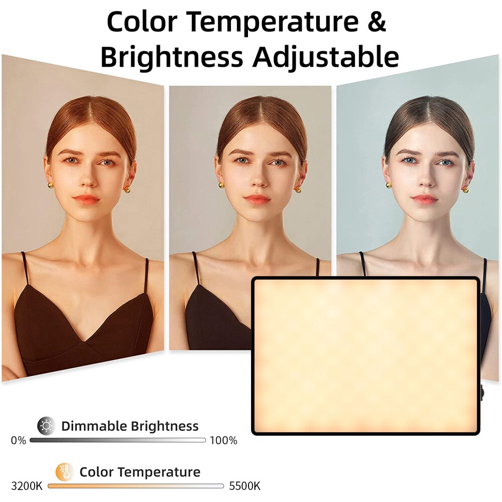 LED Fill Lamp Video Light Panel 2800-7000K Photography Lighting Live Stream Photo Studio Light Kit For Live Stream Tiktok