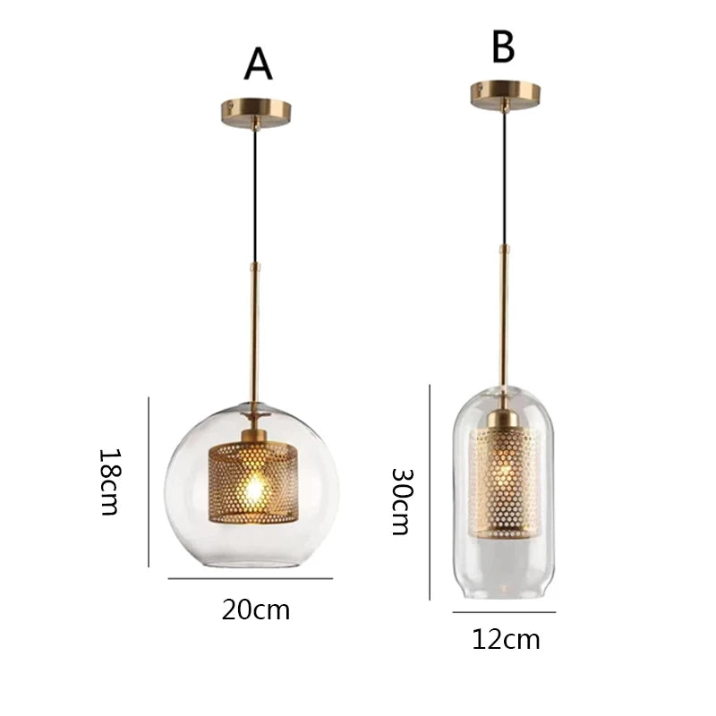 Glass Hanging Lamp Nordic Pendant Lights Kitchen Island Dining Room Lighting Fixtures Bedroom Bedside Pendant Lamp Luminaire