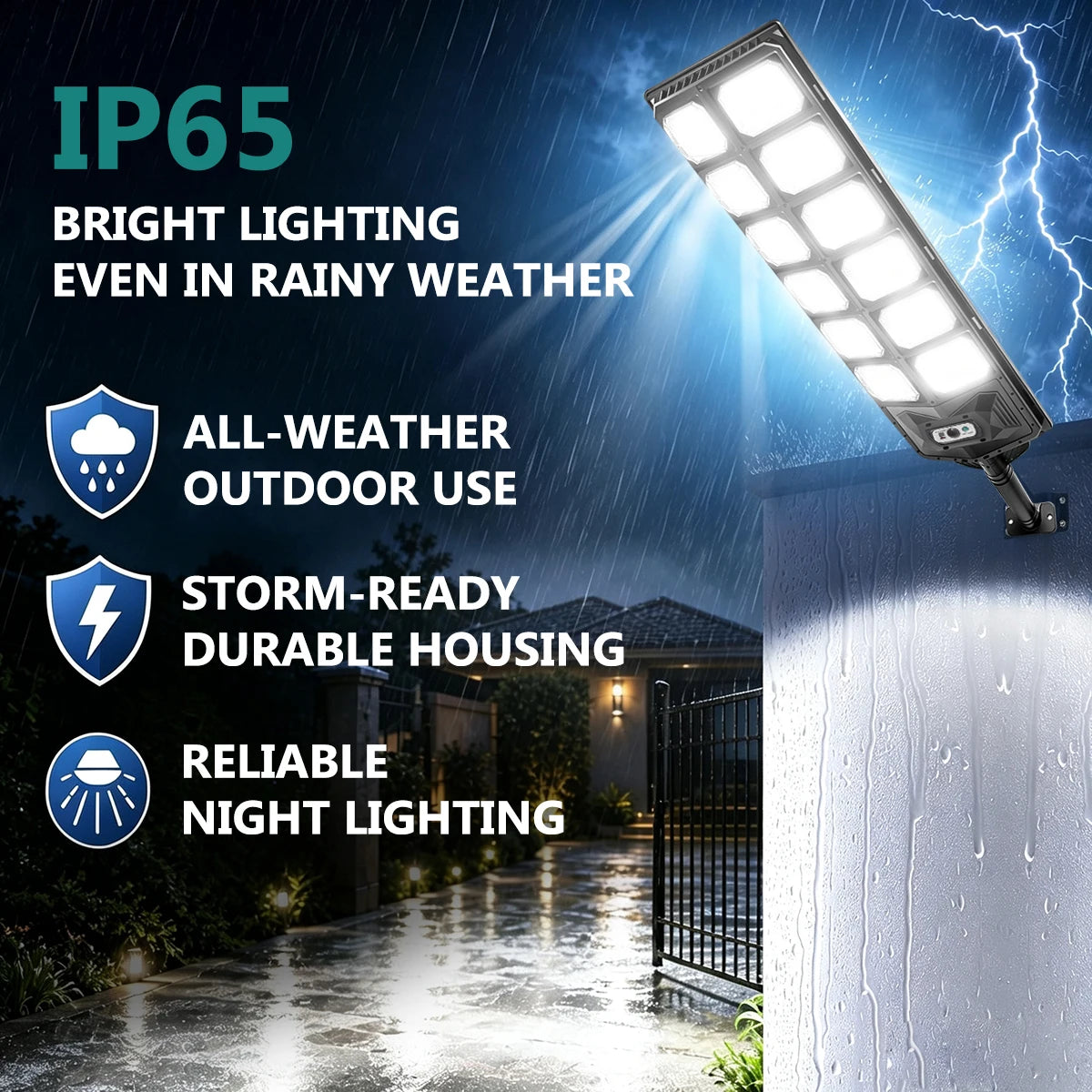 Solar Outdoor Street Light IP65 Waterproof - Wall-Mounted LED Motion Sensor Floodlight with Remote Control & Dusk-to-Dawn Auto Sensor