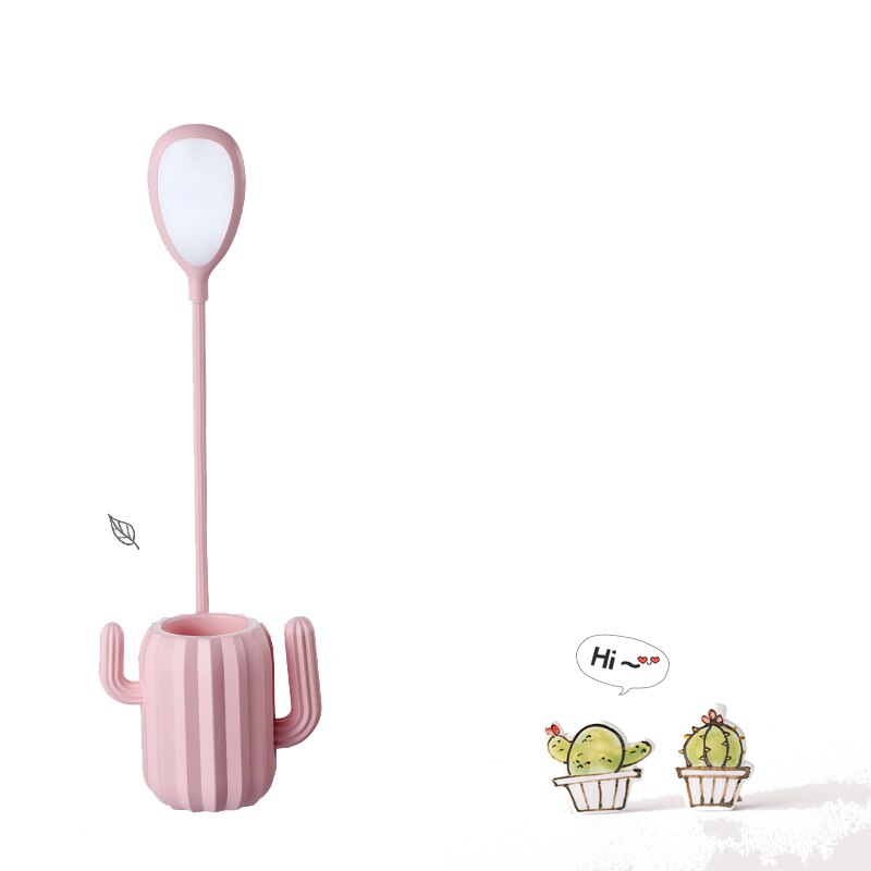 Student lamp Cactus pen holder desk lamp reading eye protection storage table lamp LED charging table lamp gift