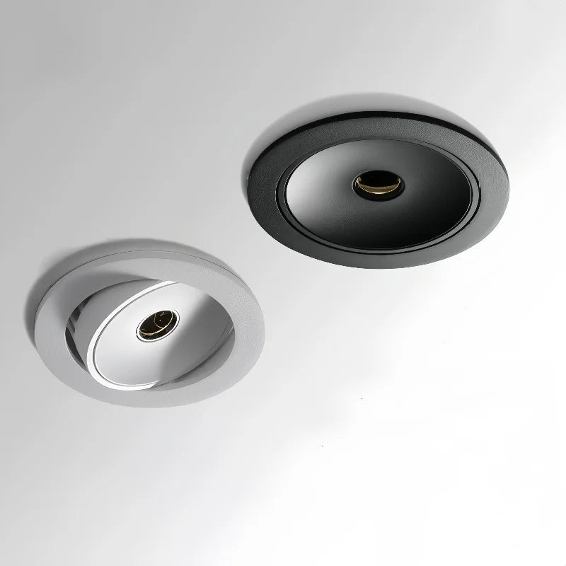 Small round hole deep anti-glare spotlights, embedded hotel living room and bedroom ceiling lights, adjustable background wall