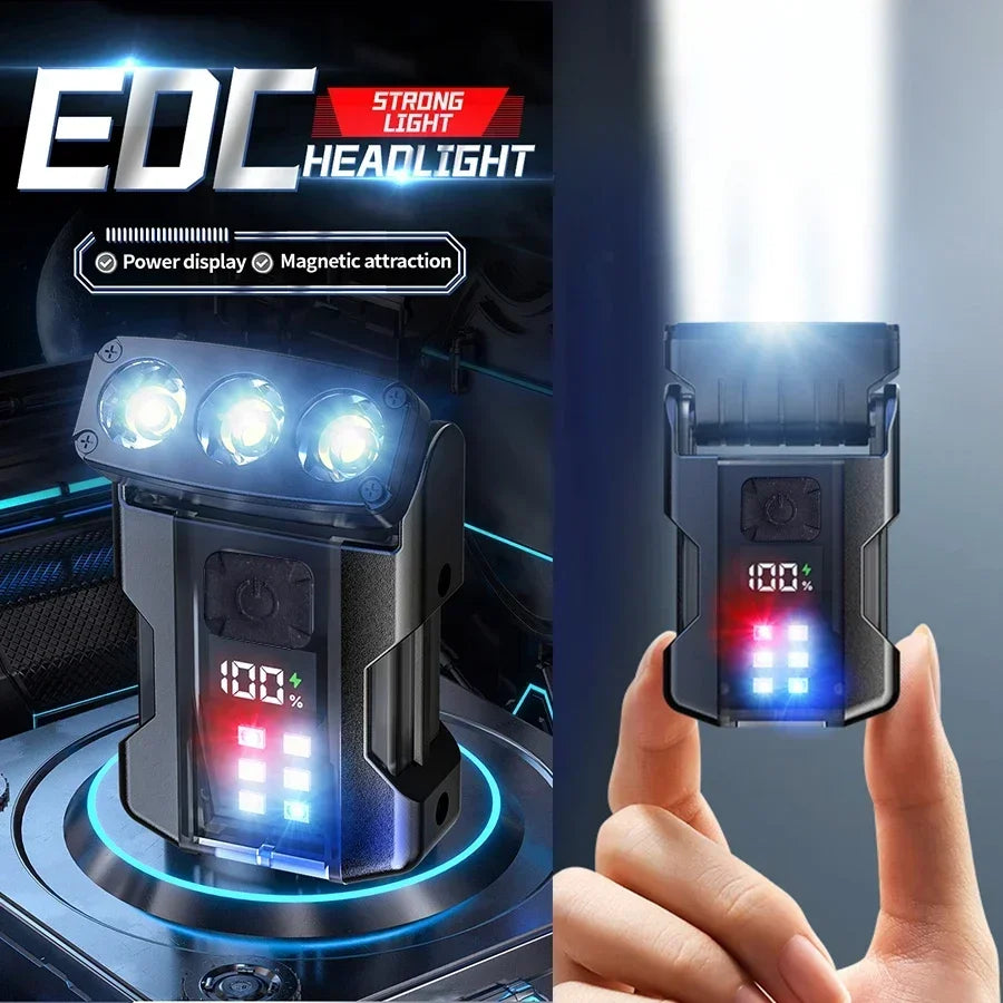 Portable Mini Keychain Flashlight Led Bright EDC Torch Magnetic Cap Clip Lamp Flash Light Outdoor Camping Fishing Tools