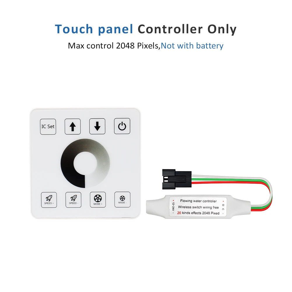Touch Control Running Water LED Tape Driver - WS2811 Controller with 5M Extension