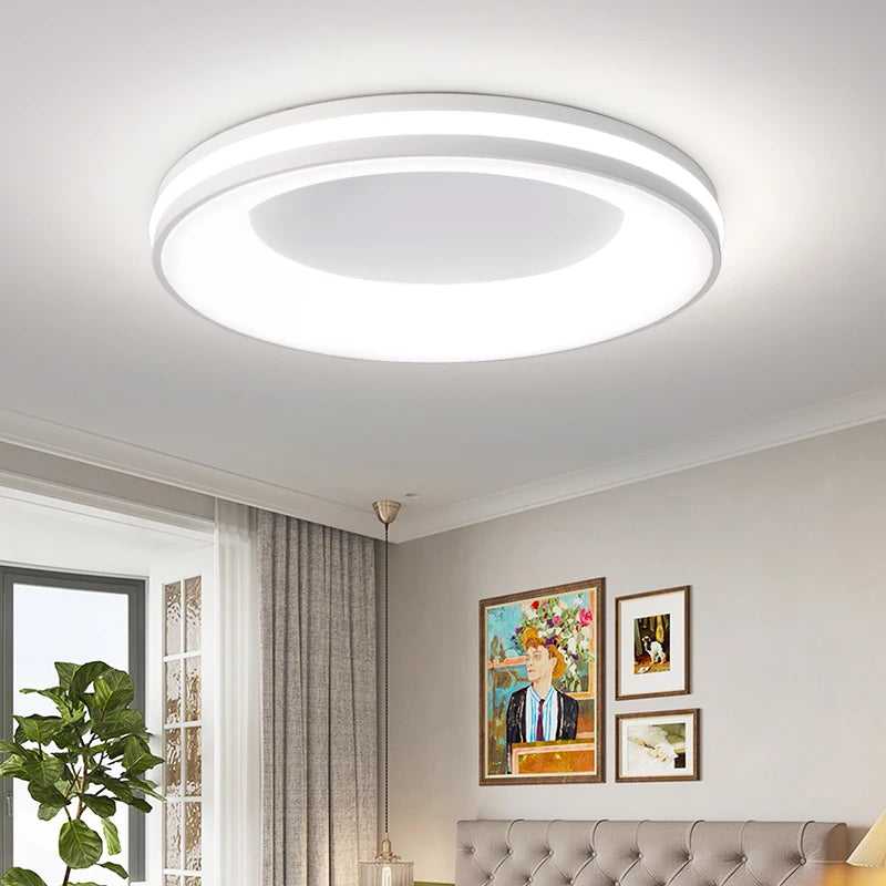 Nordic Wood Grain LED Ceiling Light - Minimalist Macaron Bedroom Decor