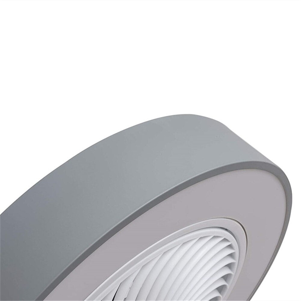 Modern Round Black/White/Gray 22 Inch LED Ceiling Fan Light with Remote Control for Study Room Bedroom