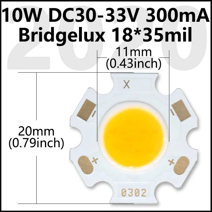 COB LED Chip 3W 5W 7W 10W 20W 30W 40W Light Emitting Diode LED Module Matrix 1313 2020 2828 1919 for Bulb Downlights