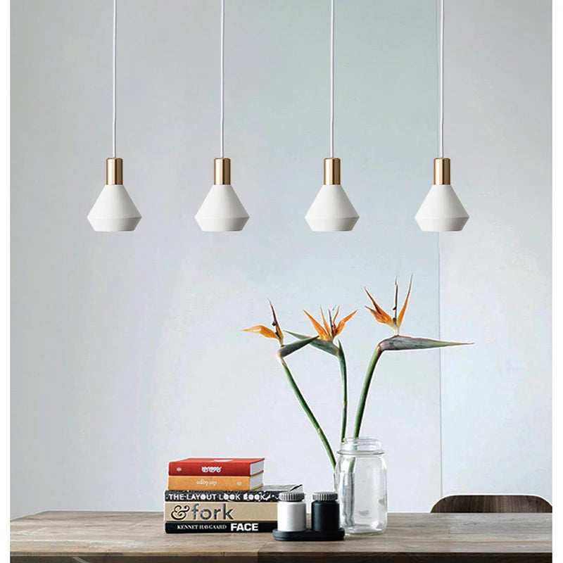 Black White Pendant Lights Lusture Para Sala De Jantar Lamp for Bedroom Lampe Chevet Hang lamp Salon Plafond Chandeliers