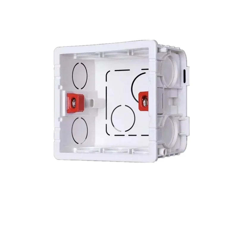 Model 86 General Electric mounting box, switch socket junction box hidden inside mounting box, electrical socket and accessories