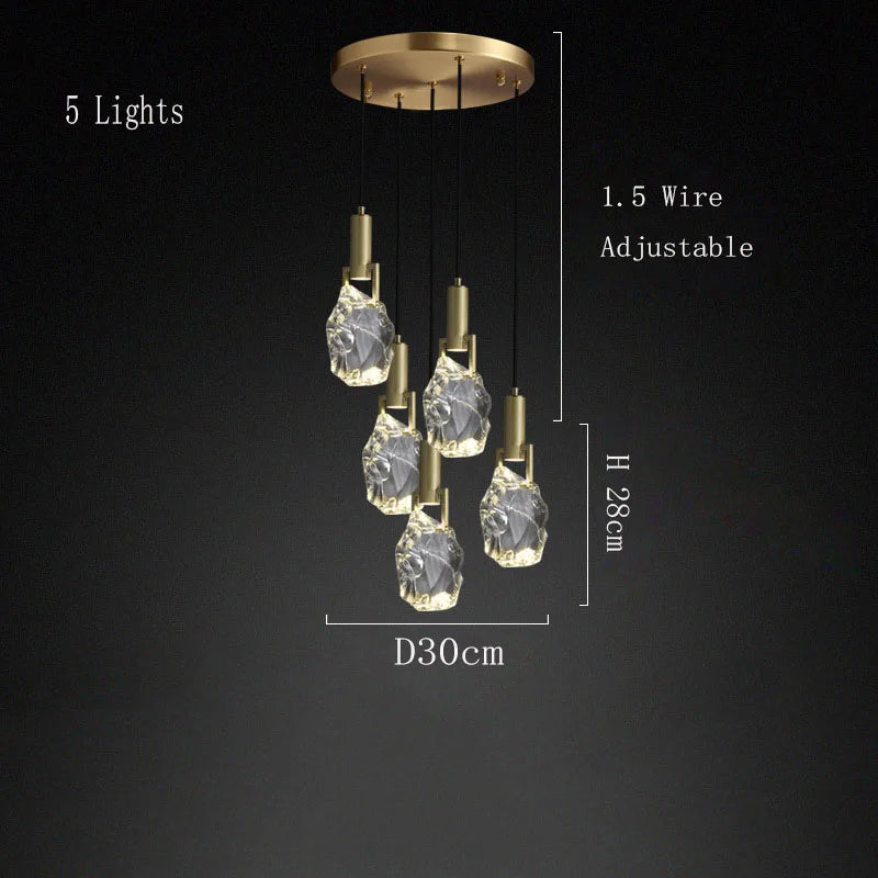 Nordic pendant light gold luxury italians light design crystal light Dining Room Kitchen suspension light indoor bedside light