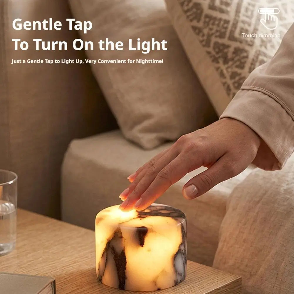 Marble Luxury Tactile Lamp Creative Multi-color Gradient Light Wireless Charging Bedroom Bedside Lamp Home Decor Perfect Gift