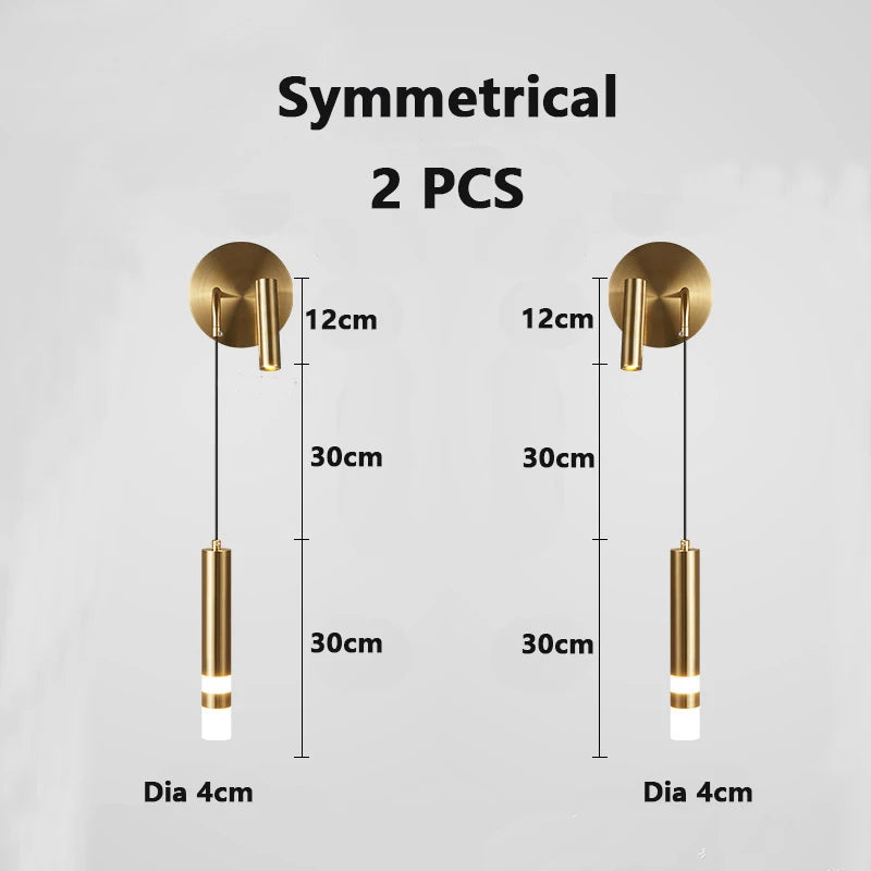 Nordic Luxury Wall Lamp with Reading Spotlight - Modern Linear LED Sconce