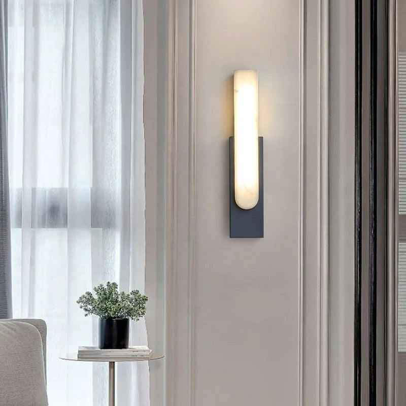 Nordic modern bedroom bedside wall mounted Fixture sconces lamps led marble simple creative grey metal home decors wall light