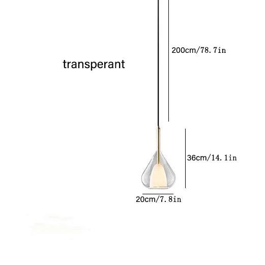 Nordic Glass Bedroom Pendant Light Postmodern Creative Designer Restaurant Bar High-End Room Decors Bedside Minimalist Hang lamps
