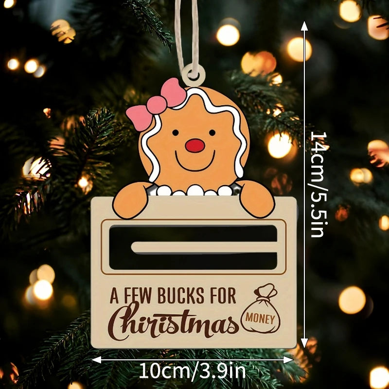 Money Storage Christmas Tree Hanging Ornament Clear Piggy Bank Christmas Decoration 2026 Cash Slot Hanging Pendant Navidad Decor